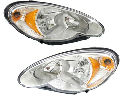 Headlight Assembly Set For 2006-2010 Chrysler PT Cruiser Left Right With Bulb
