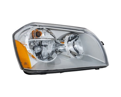 Headlight Set For 2005 2006 2007 Dodge Magnum Headlamp Pair Chrome With Bulbs