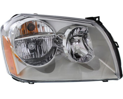 Headlight Set For 2005 2006 2007 Dodge Magnum Headlamp Pair Chrome With Bulbs