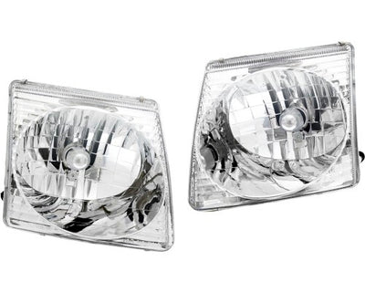 Left and Right Headlights For Ford Explorer Sport Trac 2001-2005 Halogen w Bulbs